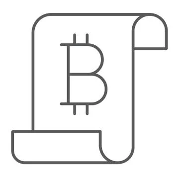 Distributed ledger thin line icon, finance Illustrazione stock