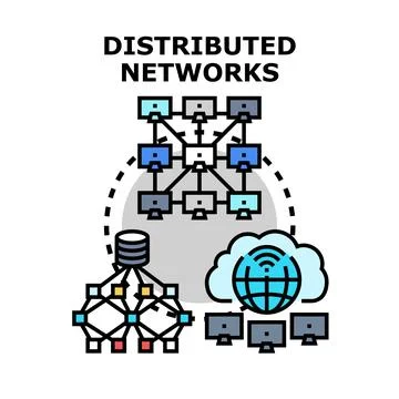 Distributed networks vector illustration with data connectivity Stock Illustration