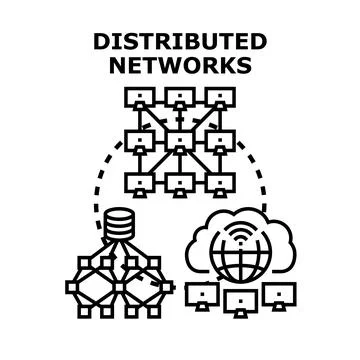 Distributed networks vector illustration with data connectivity Stock Illustration