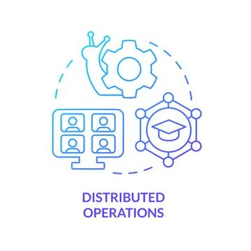 Distributed operations blue gradient concept icon Stock Illustration