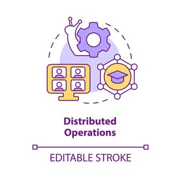 Distributed operations concept icon Illustrazione stock