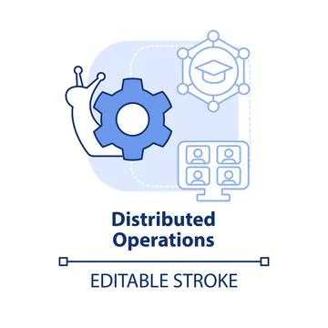 Distributed operations light blue concept icon 스톡 일러스트