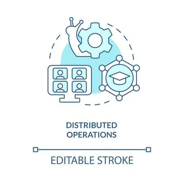 Distributed operations turquoise concept icon 스톡 일러스트