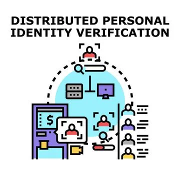 Distributed personal identity verification system technology concept Stock Illustration