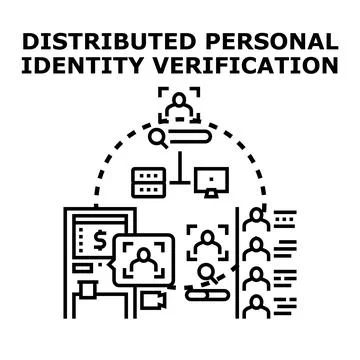 Distributed personal identity verification system technology concept Stockillustratie