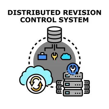 Distributed revision control system concept development processing database Stock Illustration