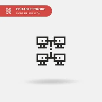 Distributed Simple vector icon. Illustration symbol design template for web m Stock Illustration