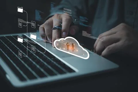 Distributed storage networks technology interconnected servers and data cen.. Stock Photos