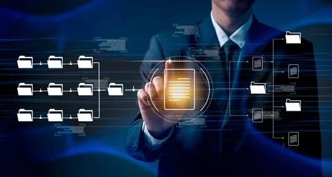 Distributed storage networks technology interconnected servers and data cen.. Stock Photos
