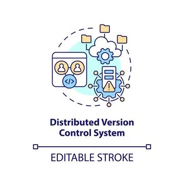 Distributed version control system concept icon Stock Illustration