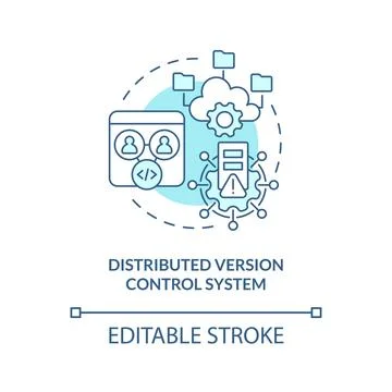Distributed version control system turquoise concept icon Stock Illustration