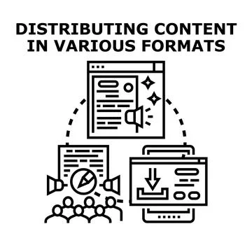 Distributing content using digital marketing strategy Stock Illustration
