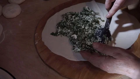 Distributing greens stuffing Stock Footage 106198555