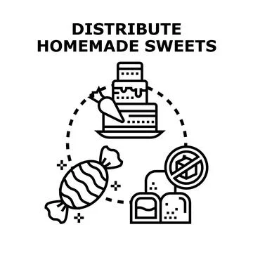 Distributing homemade sweet products vector concept Stock Illustration