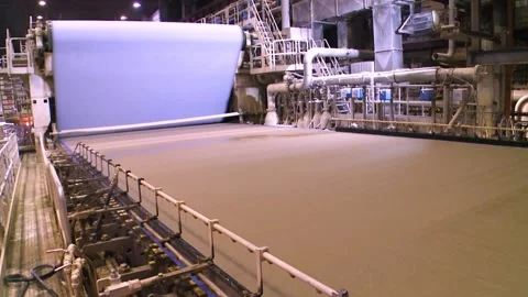 Distributing pulp on a paper machine Vídeo Stock 270748332