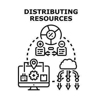 Distributing resources for efficient business management イラスト素材