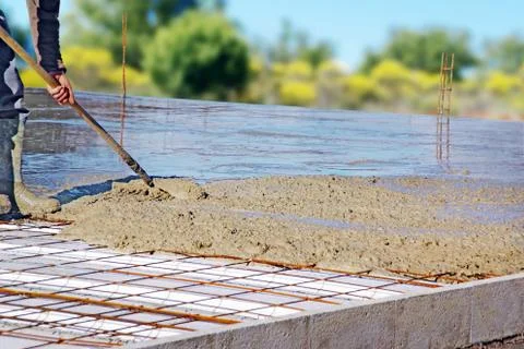 Distribution of casting concrete. Stock Photos