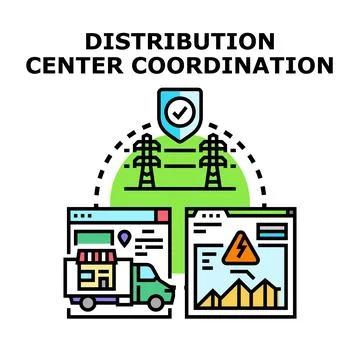 Distribution center coordination concept vector illustration Stock Illustration