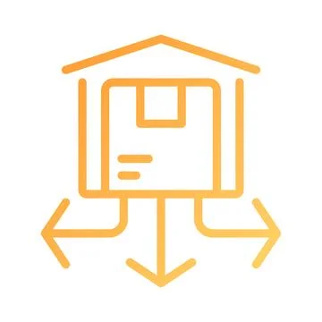 Distribution center pixel perfect gradient linear vector icon 스톡 일러스트