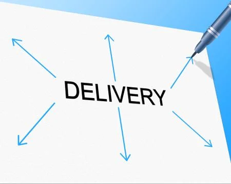 Distribution delivery representing supply chain and freight Ilustração Stock