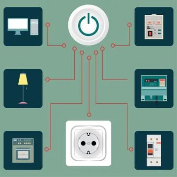Distribution of electrical circuits Stock Illustration