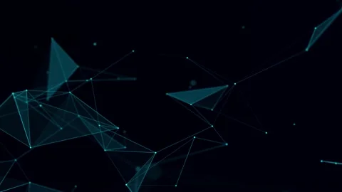Distribution of lines and points in space. data network connection. Stock Footage 163093745