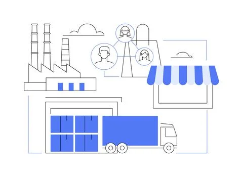 Distribution network abstract concept vector illustration. Stock Illustration
