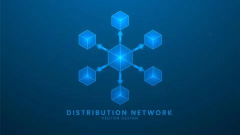 Distribution network for global export and import. World logistic delivery .. Stock Illustration