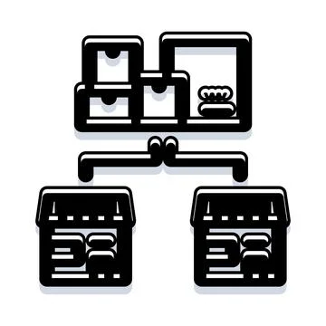 Distribution network managing logistics and supply chain workflow Stock Illustration