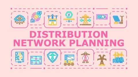Distribution network planning banner icon vector illustration イラスト素材