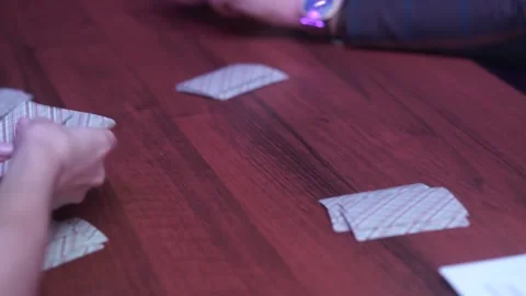Distribution of playing cards Stock Footage 163566858
