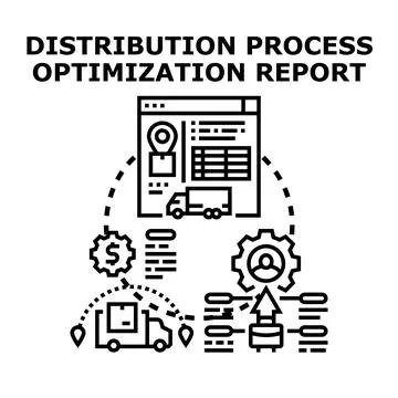 Distribution process optimization report developing business strategy イラスト素材
