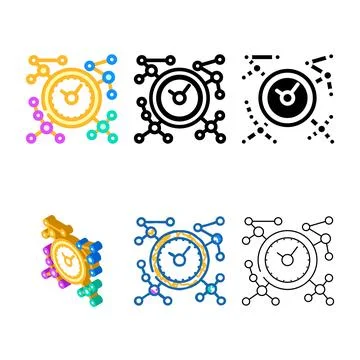 Distribution of set time across projects color icon vector Stock Illustration