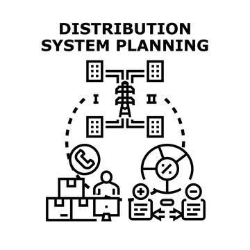 Distribution system planning and optimization of a complex network イラスト素材