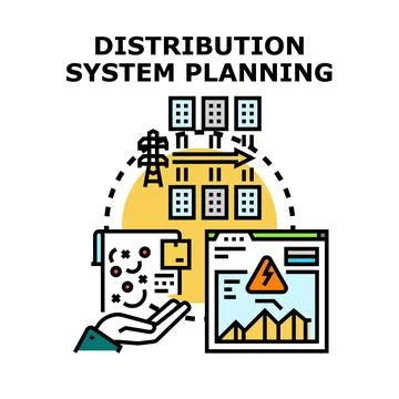 Distribution system planning for energy network management Stock Illustration