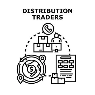 Distribution traders managing global logistics and supply chain 库存插图