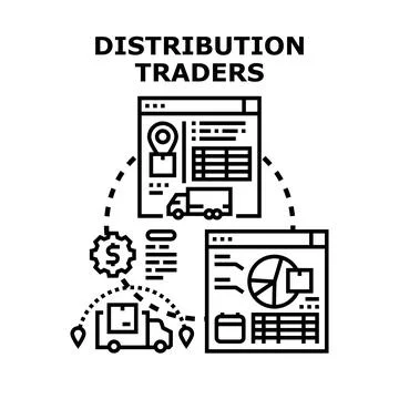 Distribution traders managing global logistics and supply chain Stock Illustration