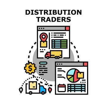 Distribution traders managing global logistics and supply chain イラスト素材