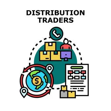 Distribution traders managing global logistics and supply chain Stock Illustration