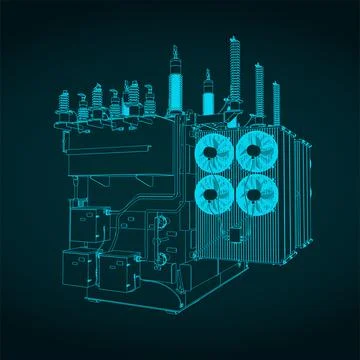 Distribution transformer illustration Stock Illustration