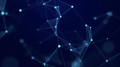 The distribution of triangular shapes in space. Network connection structure. Stock Footage 267713470