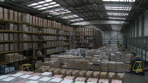 Distribution warehouse (electrical goods) storage Stock Footage 25256614