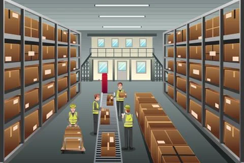 Distribution warehouse Stock Illustration
