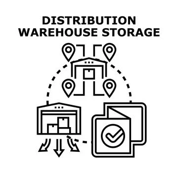 Distribution warehouse storage logistics vector concept 스톡 일러스트
