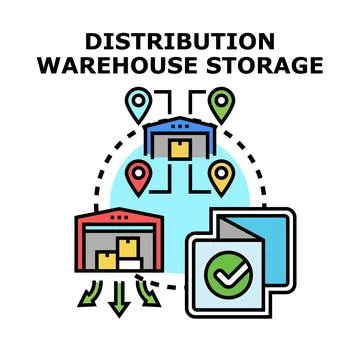 Distribution warehouse storage logistics vector concept Stock Illustration