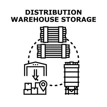 Distribution warehouse storage process vector concept Stock Illustration