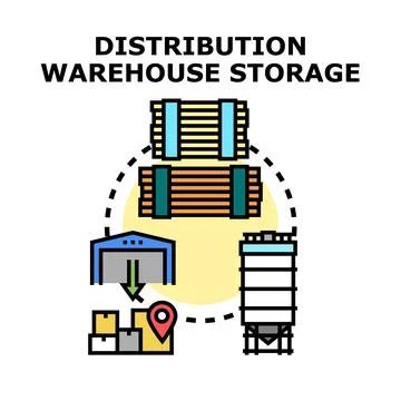 Distribution warehouse storage process vector concept Stock Illustration