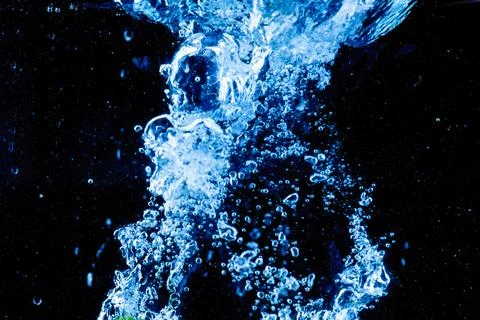 Distribution of water black background.soft focus. Stock Photos