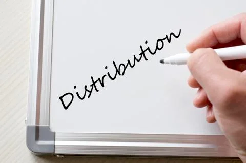 Distribution written on whiteboard Stock Photos