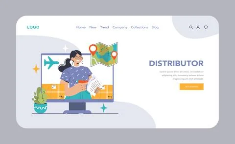 Distributor concept. Flat vector illustration Stock Illustration